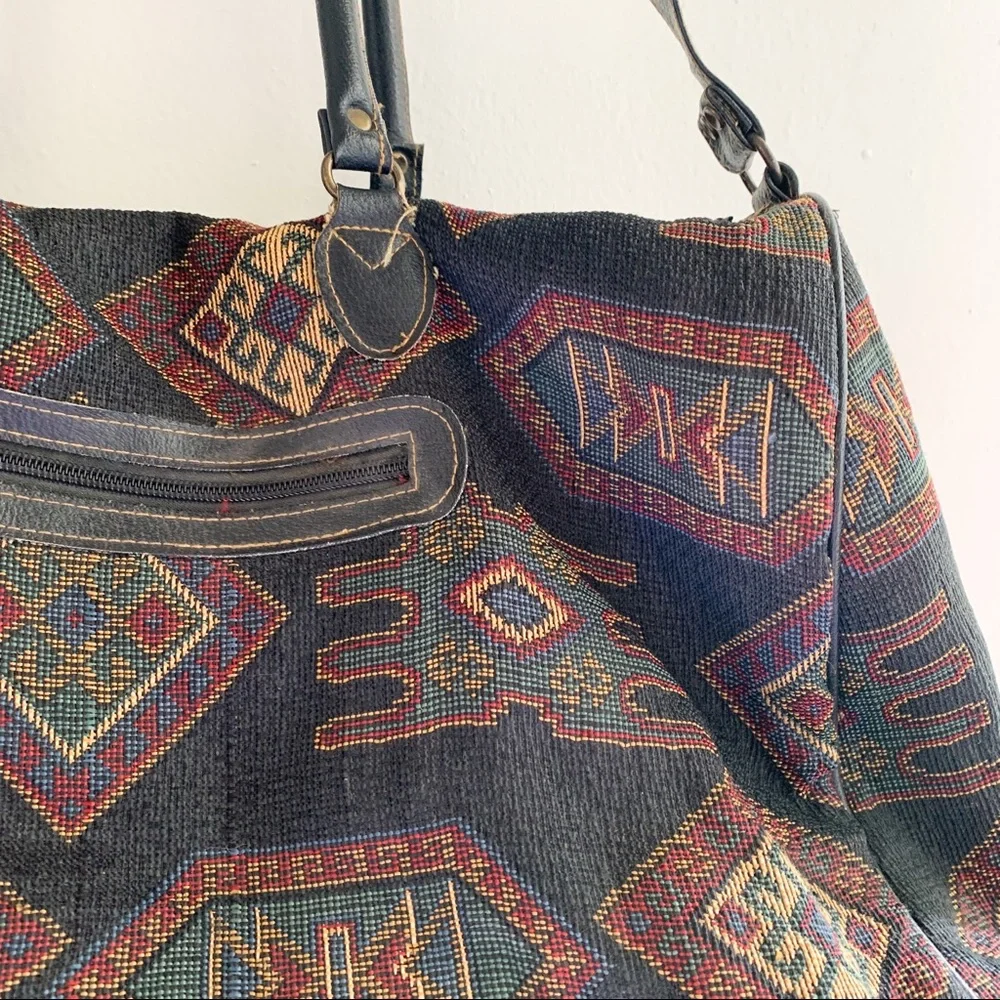 Vintage Gitano Southwestern Boho Large Travel Bag - Picture 3 of 14